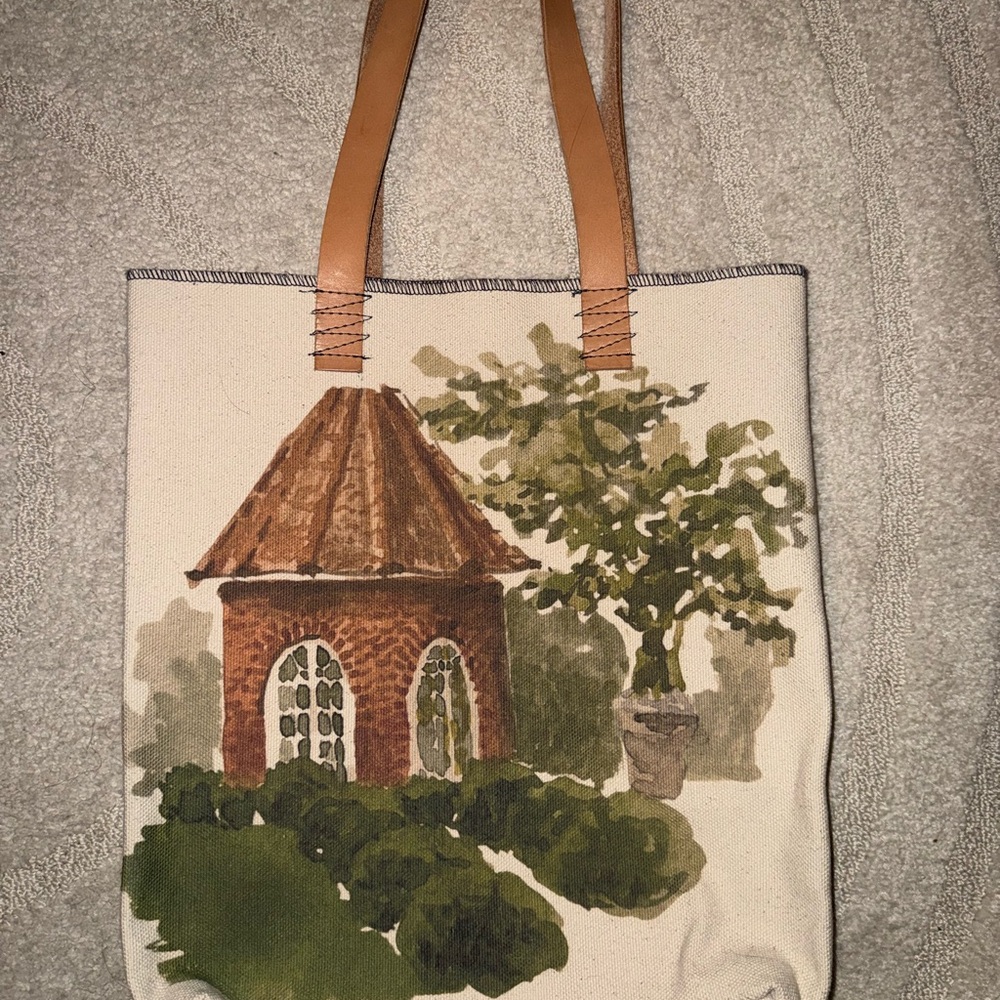 Hand painted Castle and Key Tote Bag